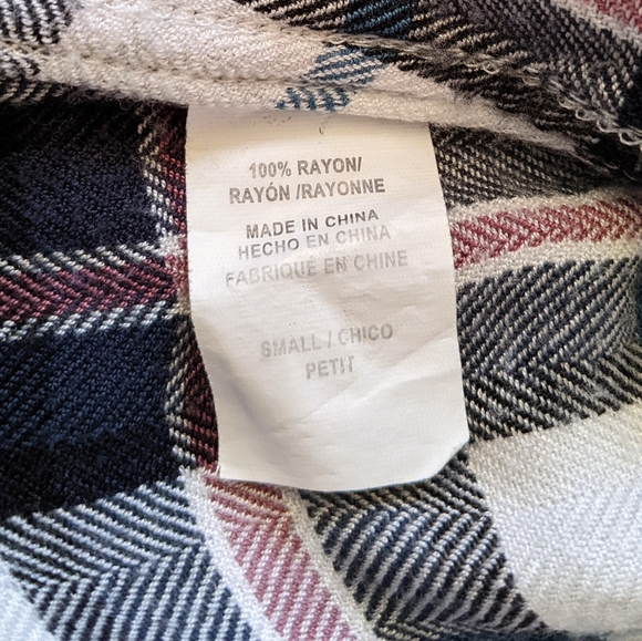 Rails White + Pink + Blue Plaid Flannel Button Down Shirt | S - Picture 12 of 12